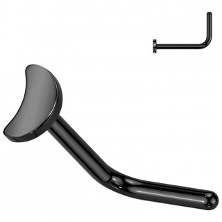 Piercing nez Titane noir lune � tige en L