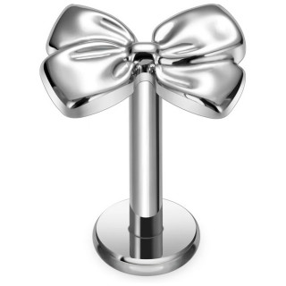 Piercing noeud papillon en Titane � filetage interne (l�vre et oreille)