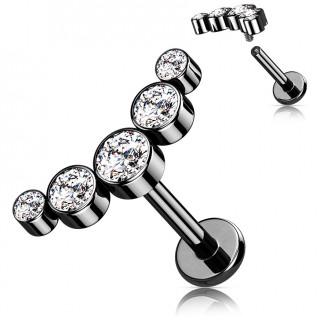Piercing Noir � arc pav� de strass (l�vre, h�lix...)