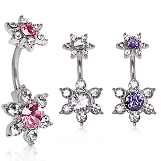 Piercing nombri � duo de fleurs �toil�es