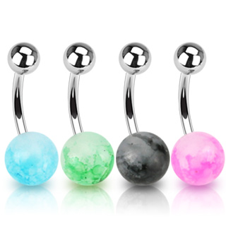 Piercing nombril � boule style pierre marbr�e