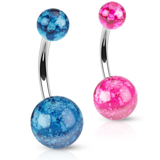 Piercing nombril � boules avec motif �claboussures de peinture