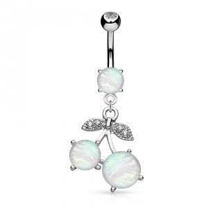 Piercing nombril � cerises d'opales givr�es