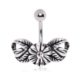 Piercing nombril � fleur marguerite style noeud papillon