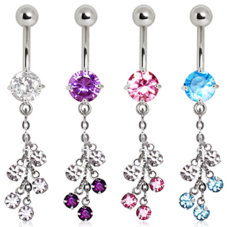Piercing nombril � grappe de strass