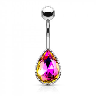 Piercing nombril � groutte de cristal nuanc� - Pourpre