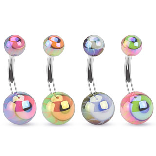 Piercing nombril � motif globes occulaires