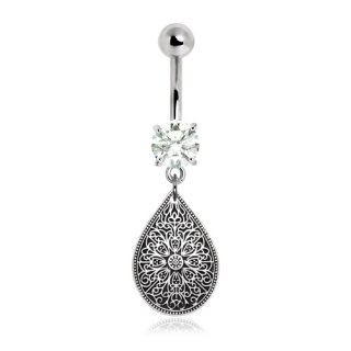 Piercing nombril � pendentif tribal en goutte