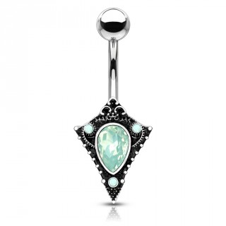 Piercing nombril � pointe tribale sertie