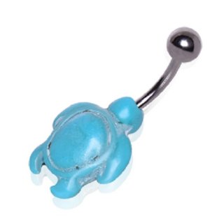 Piercing nombril � tortue de turquoise