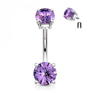 Piercing nombril � zircons prohiminent - Tanzanite