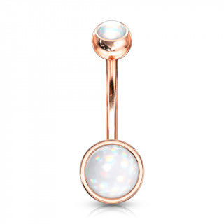 Piercing nombril acier cuivr� serti epoxy