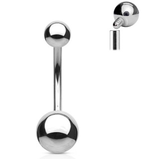 Piercing nombril acier � filetage interne