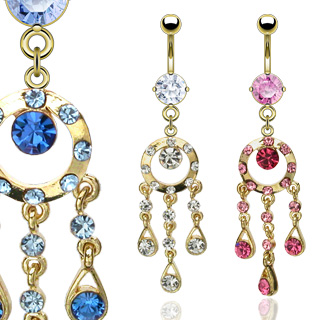 Piercing nombril anneau et pendentifs