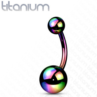 Piercing nombril Arc en ciel en titane G23 � boules