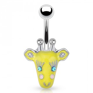 Piercing nombril avec giraffe rigolote