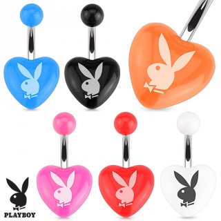 Piercing nombril avec lapin Playboy sur coeur (licence officielle)