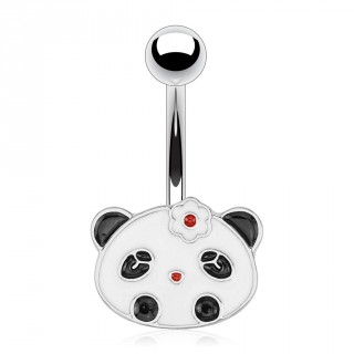 Piercing nombril avec panda kawaii � fleur