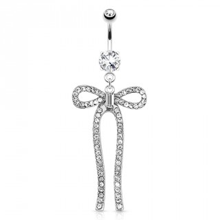 Piercing nombril avec ruban pav� de strass