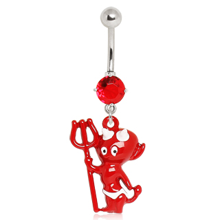 Piercing nombril b�b� diable � fourche