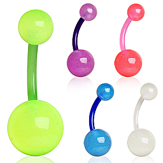 Piercing nombril biofllex phosphorescent � boules