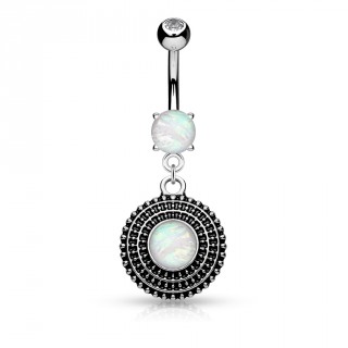 Piercing nombril bouclier tribal � Opales