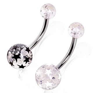 Piercing nombril � boule �toil�e style paillettes