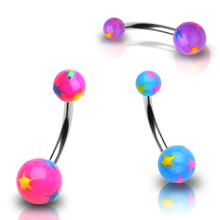Piercing nombril boules UV �toil�es