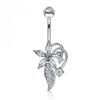 Piercing nombril bouquet fleuri stylis�