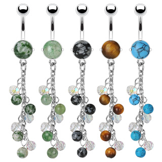 Piercing nombril clochette perl�e