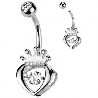 Piercing nombril Coeur couronn� chic