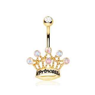 Piercing nombril couronne grav�e "princess"