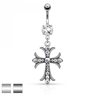 Piercing nombril croix celtique travers�e de strass