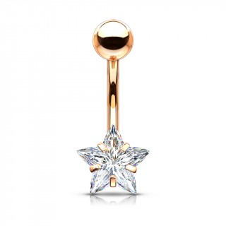 Piercing nombril cuivr� � �toile zirconium (filetage interne - 100% acier)