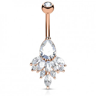 Piercing nombril cuivr� � grappe majestueuse