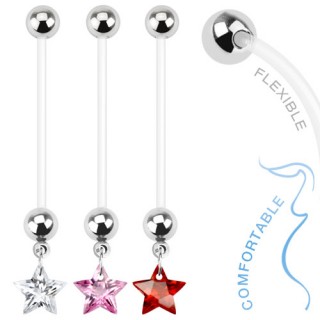 Piercing nombril de grossesse avec �toile zircon