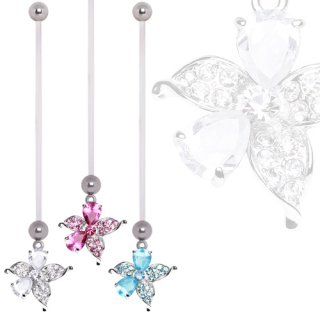Piercing nombril de grossesse fleur Hibiscus