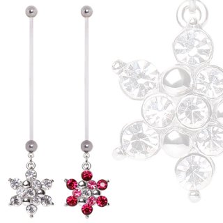 Piercing nombril de grossesse flocon de neige