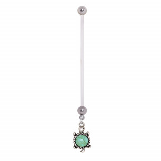 Piercing nombril de grossesse � tortue carapace turquoise