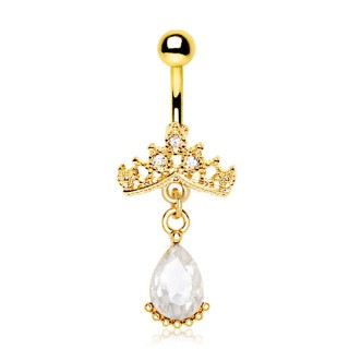 Piercing nombril dor� couronne de princesse
