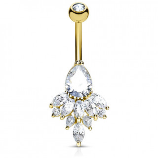 Piercing nombril dor� � grappe majestueuse