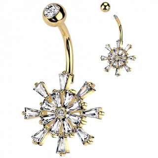 Piercing nombril dor� � roue de gouvernail