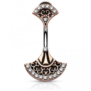 Piercing nombril � double �ventail tribal cuivr�