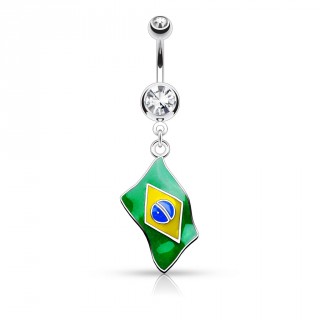 Piercing nombril drapeau Br�sil