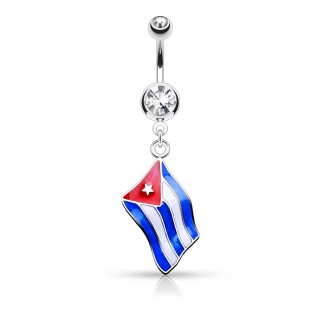 Piercing nombril drapeau Cuba