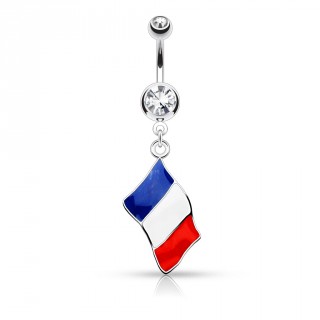 Piercing nombril drapeau France