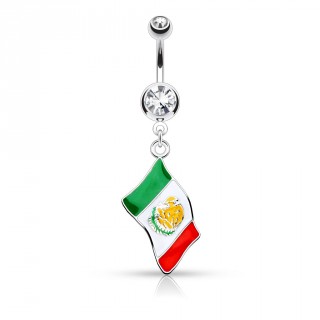 Piercing nombril drapeau Mexique