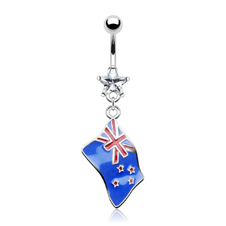 Piercing nombril drapeau Nouvelle-Z�lande