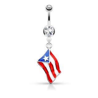Piercing nombril drapeau Porto Rico