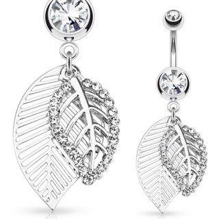 Piercing nombril � Duo de feuilles